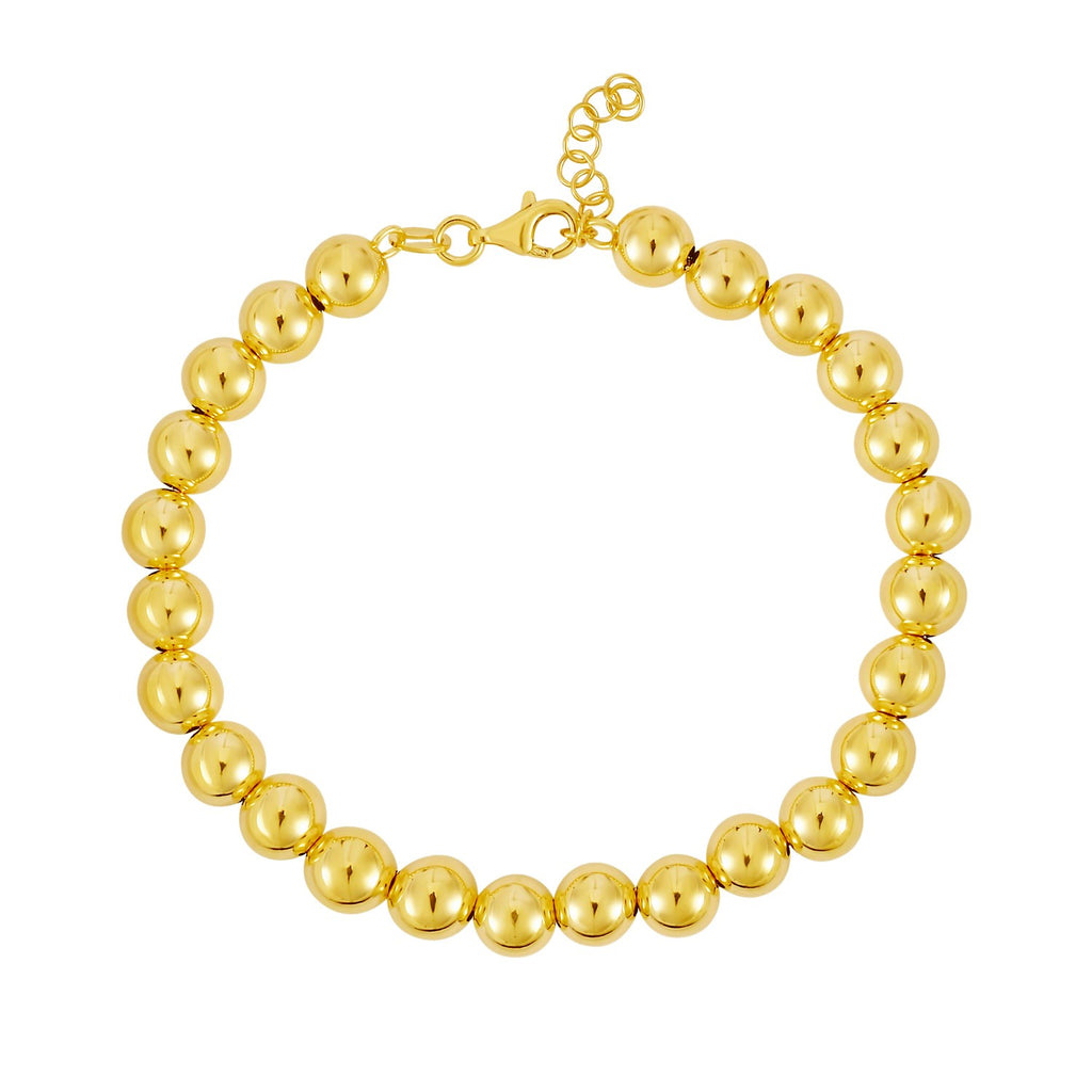 Polished 7mm Bead in 14KT Yellow Gold