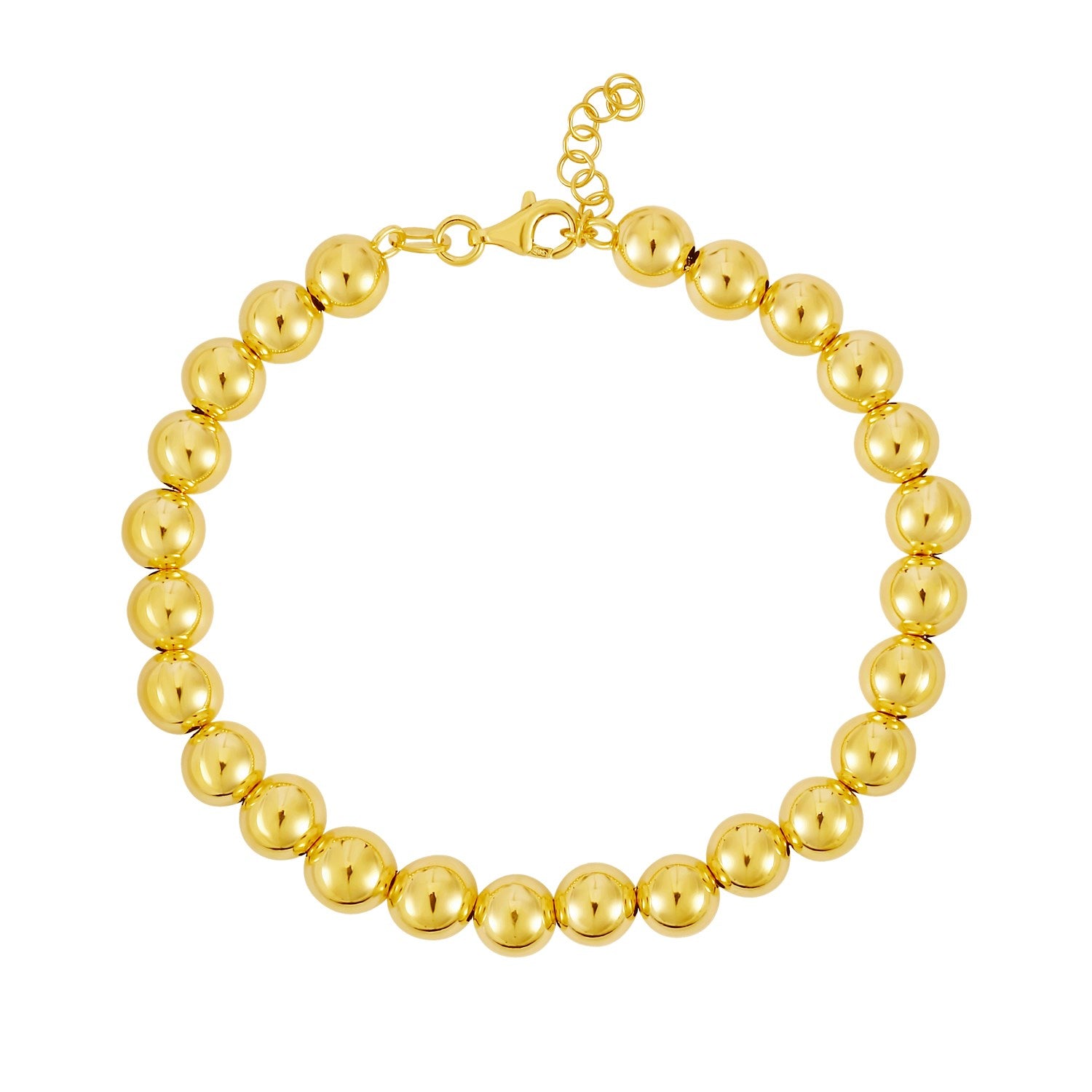 Polished 7mm Bead in 14KT Yellow Gold