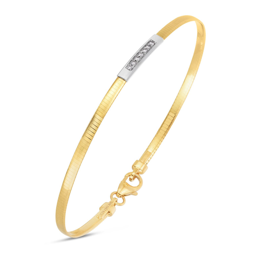 Omega Diamond Bar in 14KT Yellow Gold