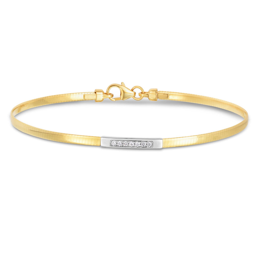 Omega Diamond Bar in 14KT Yellow Gold