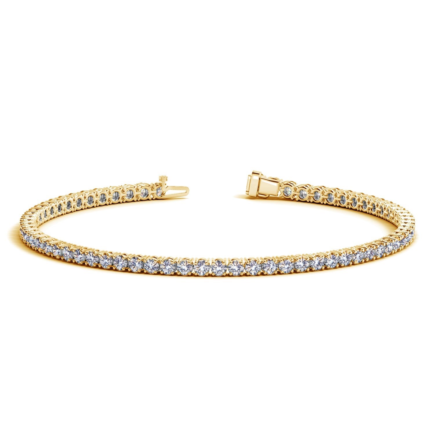 3 CTW Lab-Grown Diamond Tennis Bracelet — 14KT Yellow Gold