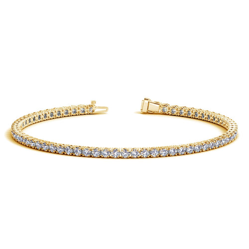 3 CTW Lab-Grown Diamond Tennis Bracelet — 14KT Yellow Gold