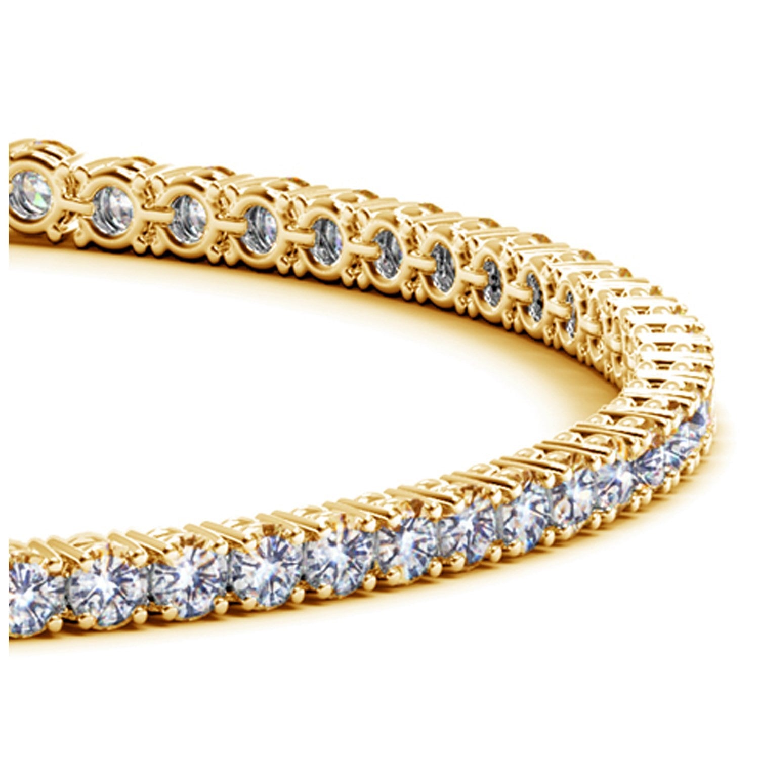 3 CTW Lab-Grown Diamond Tennis Bracelet — 14KT Yellow Gold