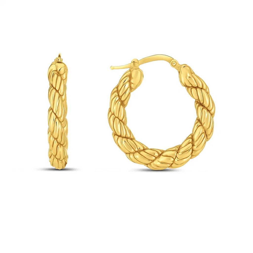 Rope Hoop in 14K Yellow Gold