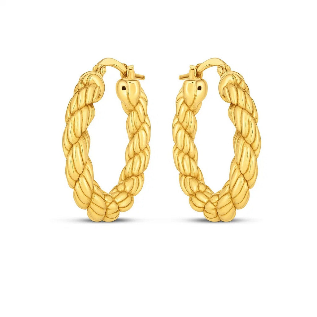 Rope Hoop in 14K Yellow Gold