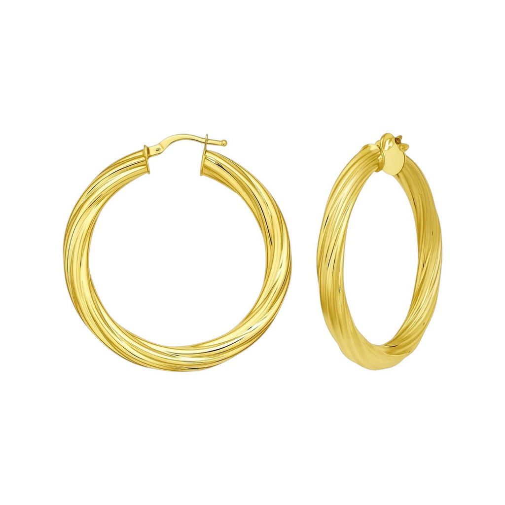 Full Twist Large Hoops in 14K Yellow Gold