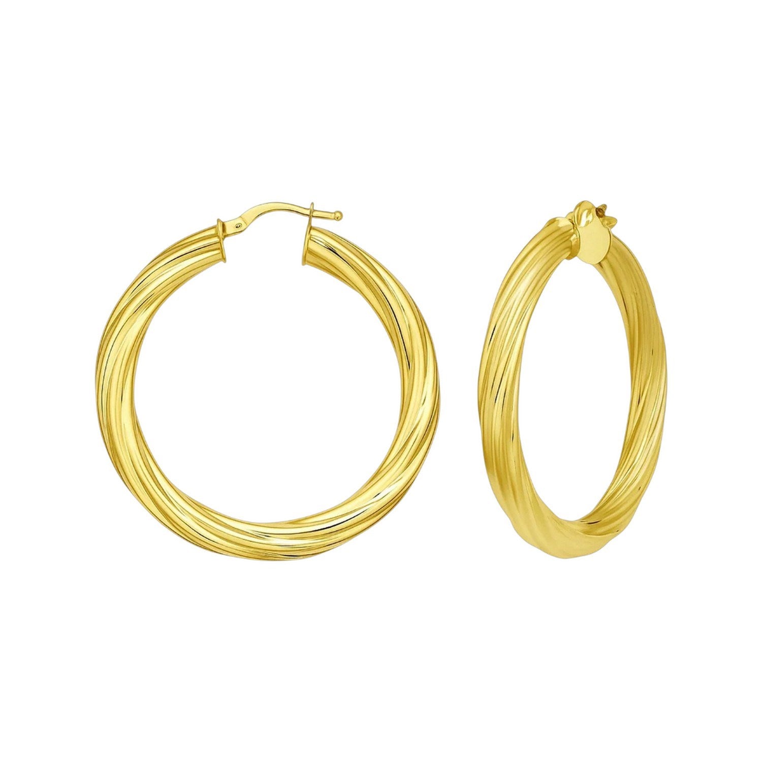 Full Twist Large Hoops in 14K Yellow Gold