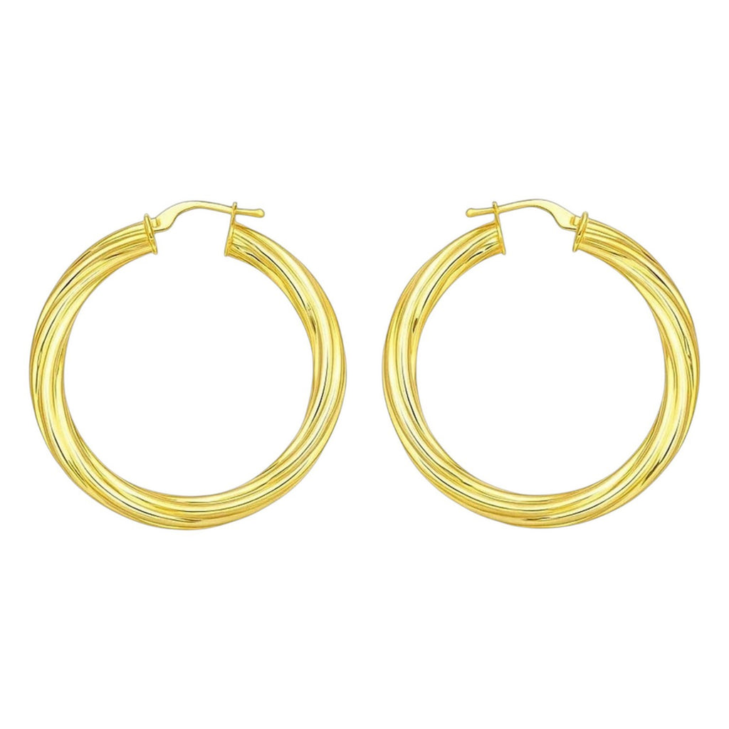 Full Twist Large Hoops in 14K Yellow Gold