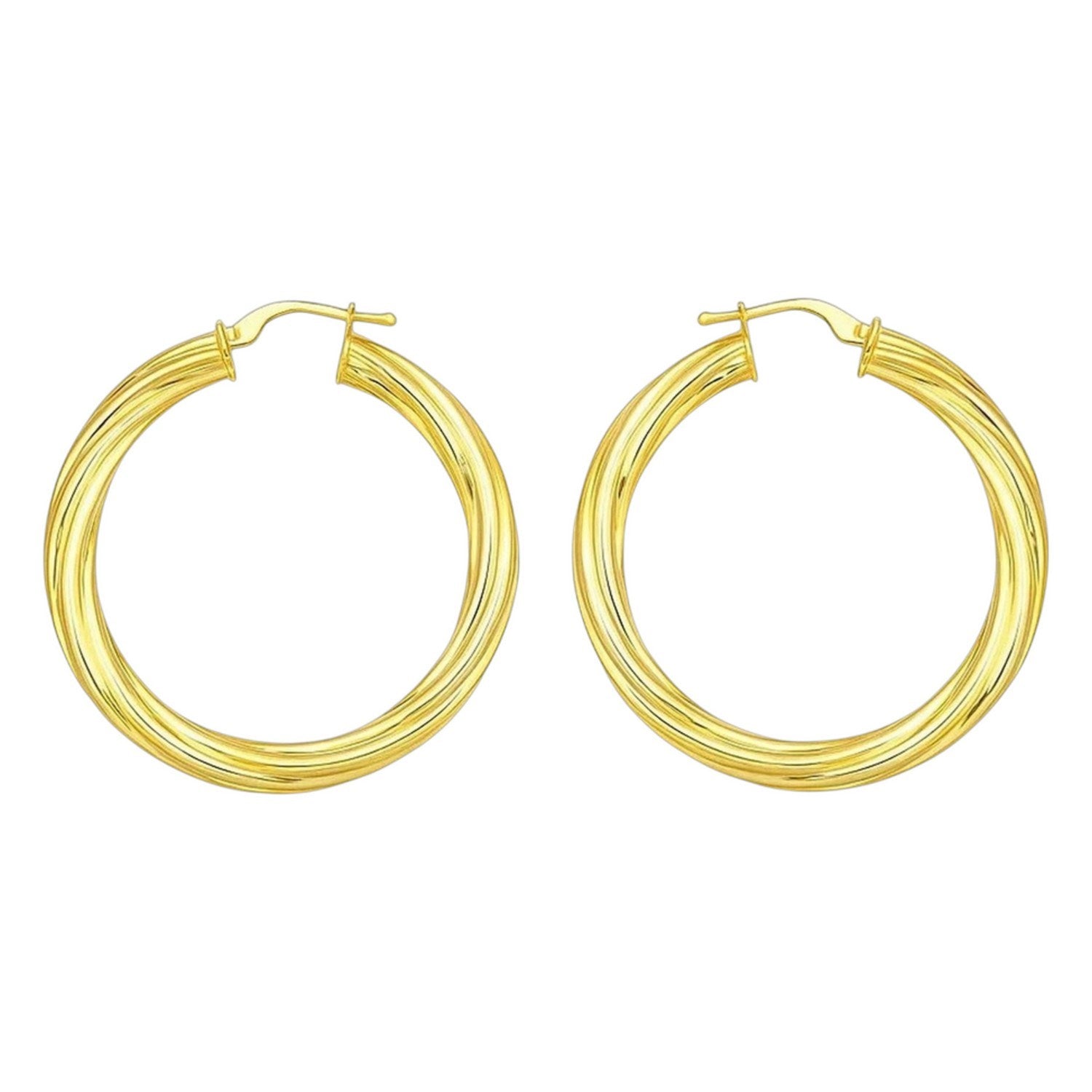 Full Twist Large Hoops in 14K Yellow Gold