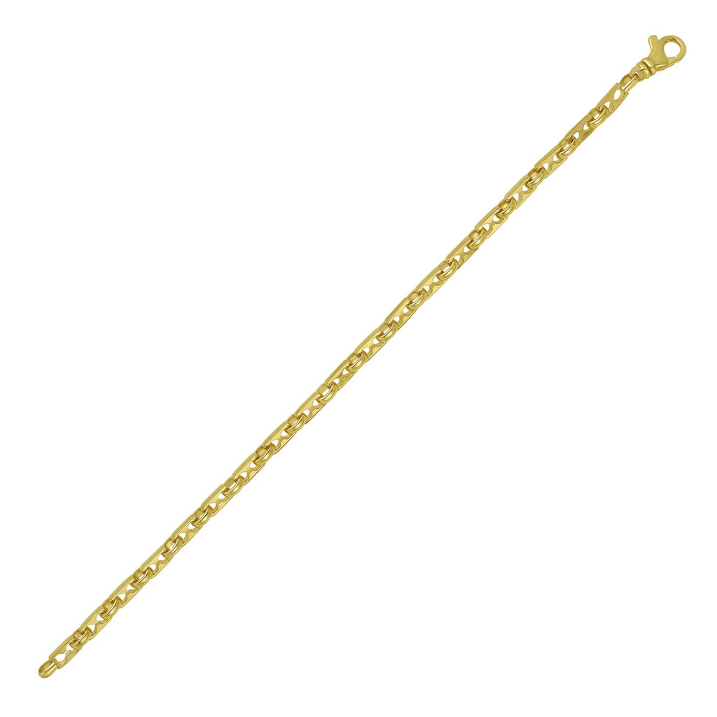 Rectangular Railroad Link in 14KT Yellow Gold