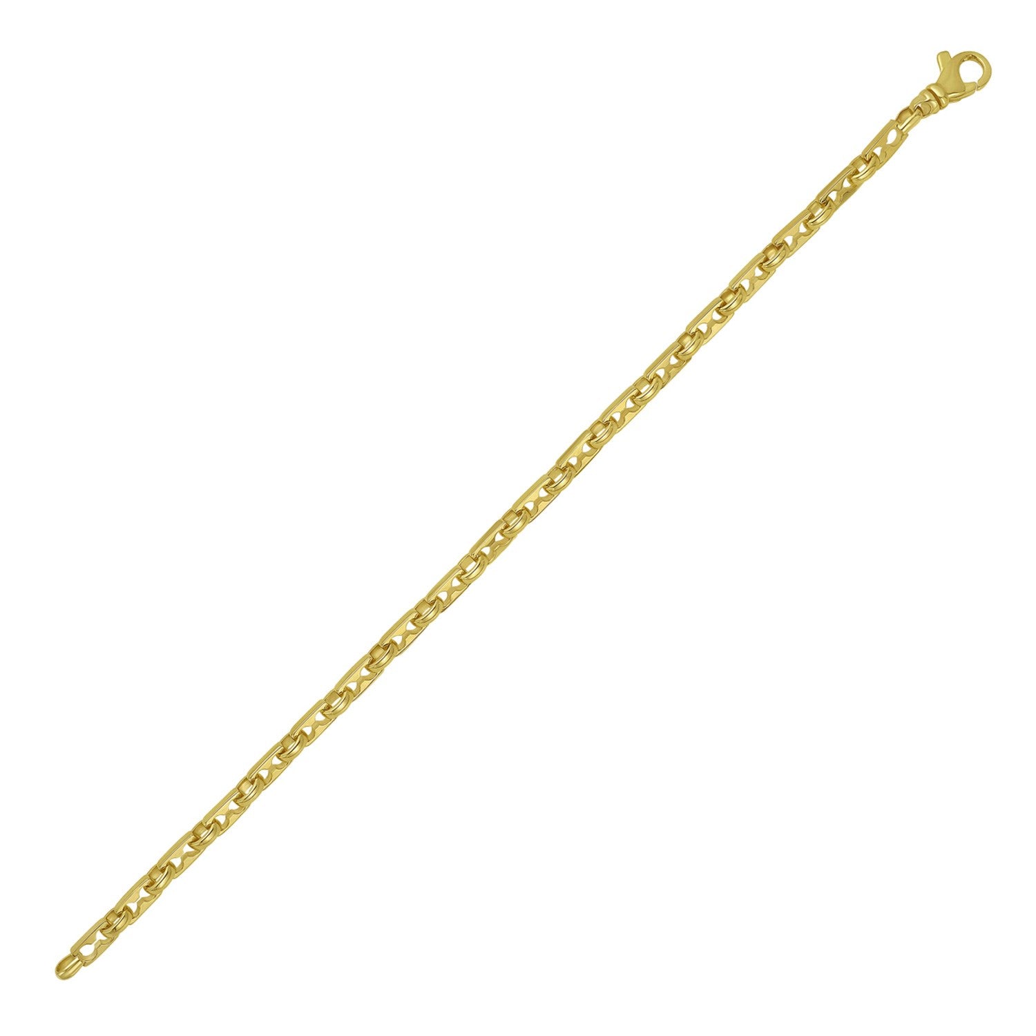 Rectangular Railroad Link in 14KT Yellow Gold