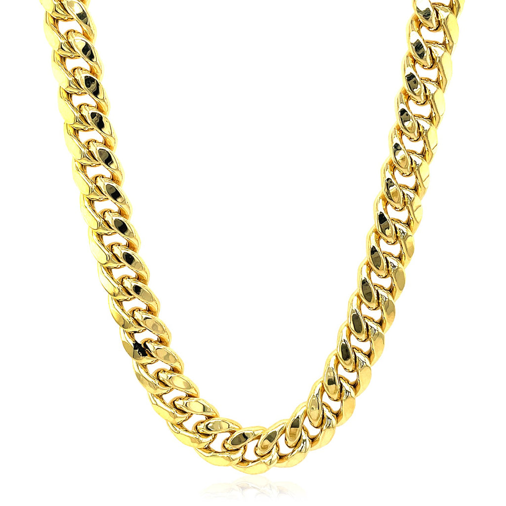 14KT Yellow Gold Miami Cuban Link Chain — Wide — 9mm