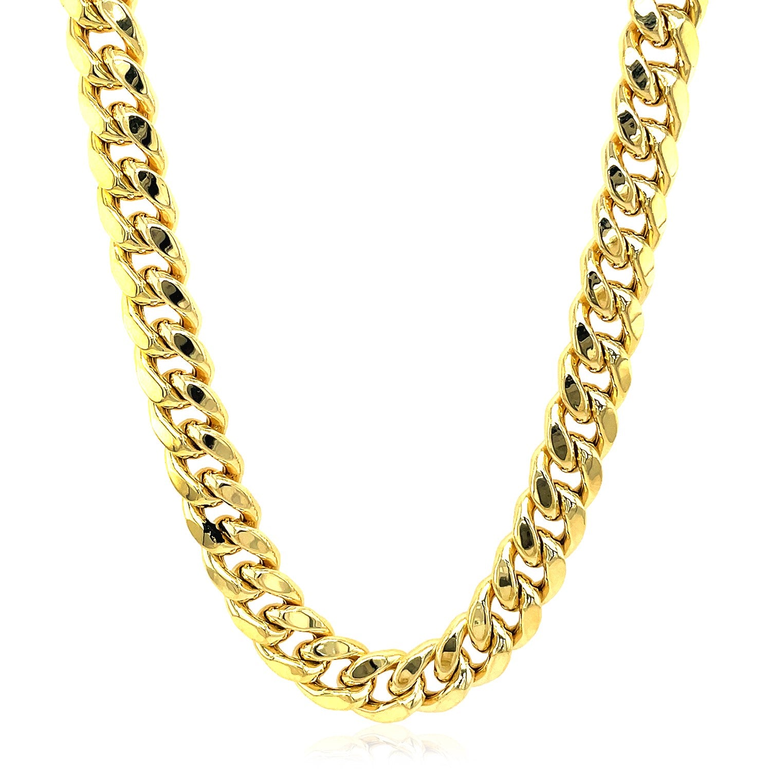 14KT Yellow Gold Miami Cuban Link Chain — Wide — 9mm