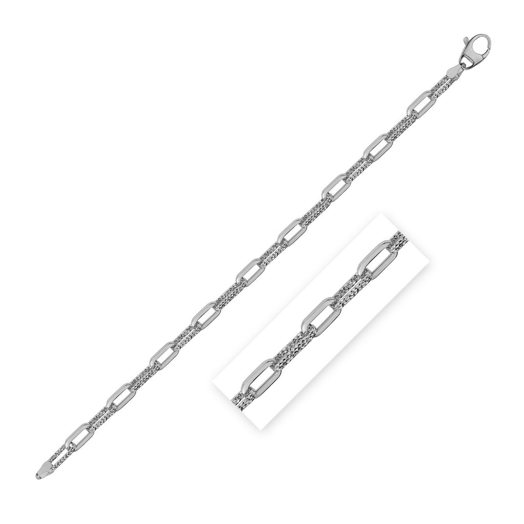 Diamante Paperclip Chain in 14KT White Gold