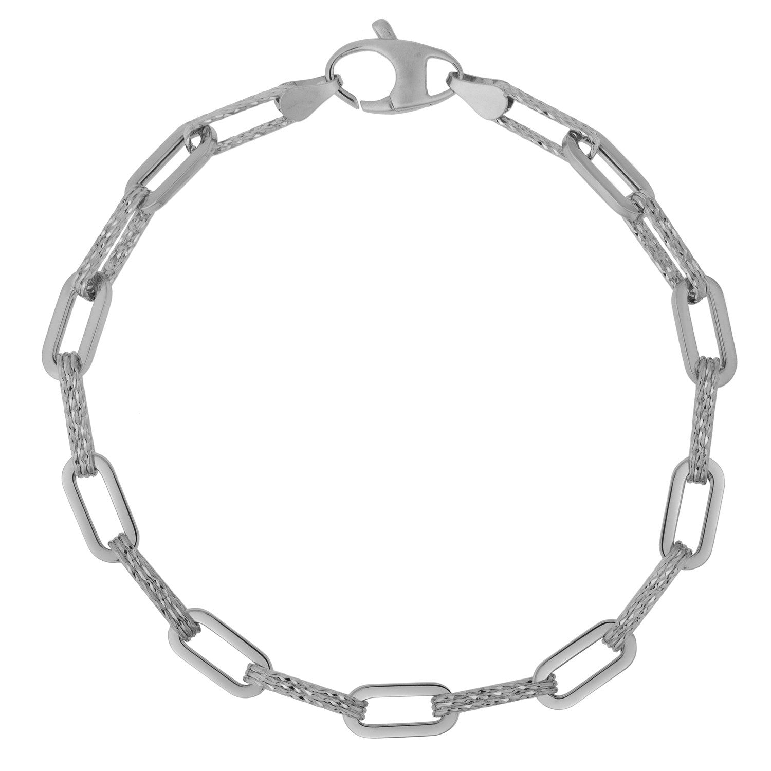Diamante Paperclip Chain in 14KT White Gold