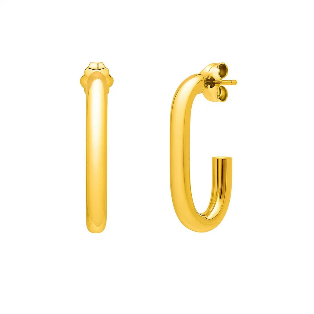 Paperclip Hoop in (27mmx12mm) in 14K Yellow Gold