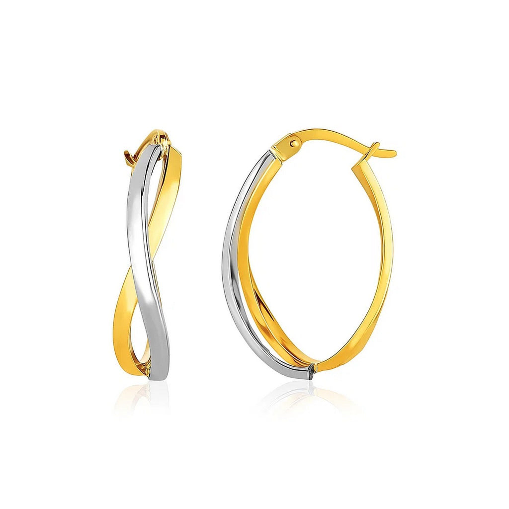 Twisted Style Polished Hoop in 14K Two-Tone Gold