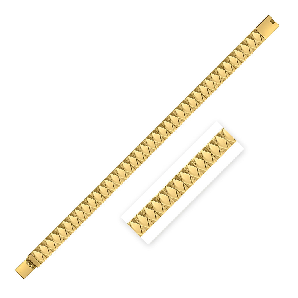 Geometric Tile in 14KT Yellow Gold