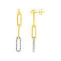 Paperclip Chain Dangle with Diamonds in 14K Yellow Gold