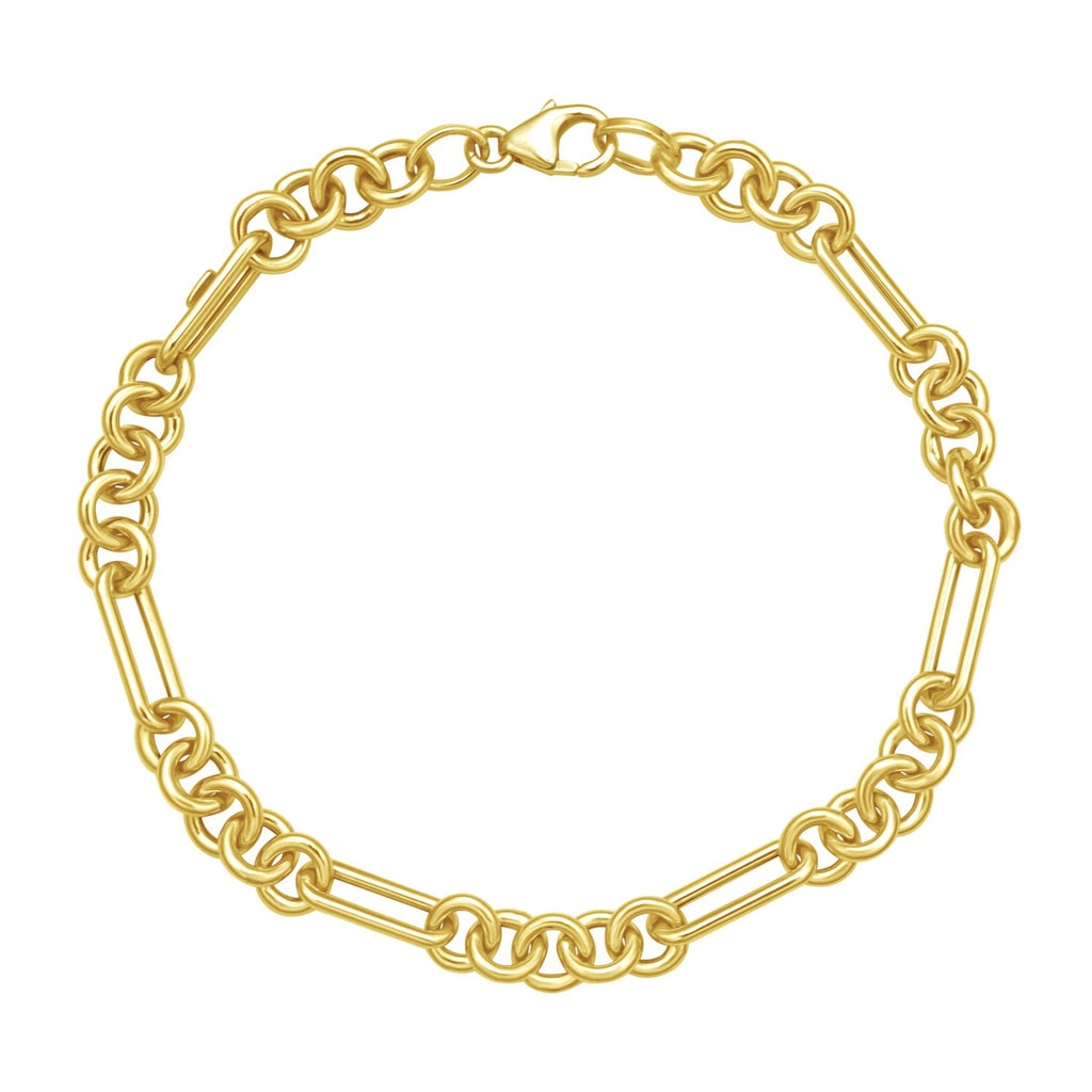 Five And One Paperclip Link Chain in 14KT Yellow Gold