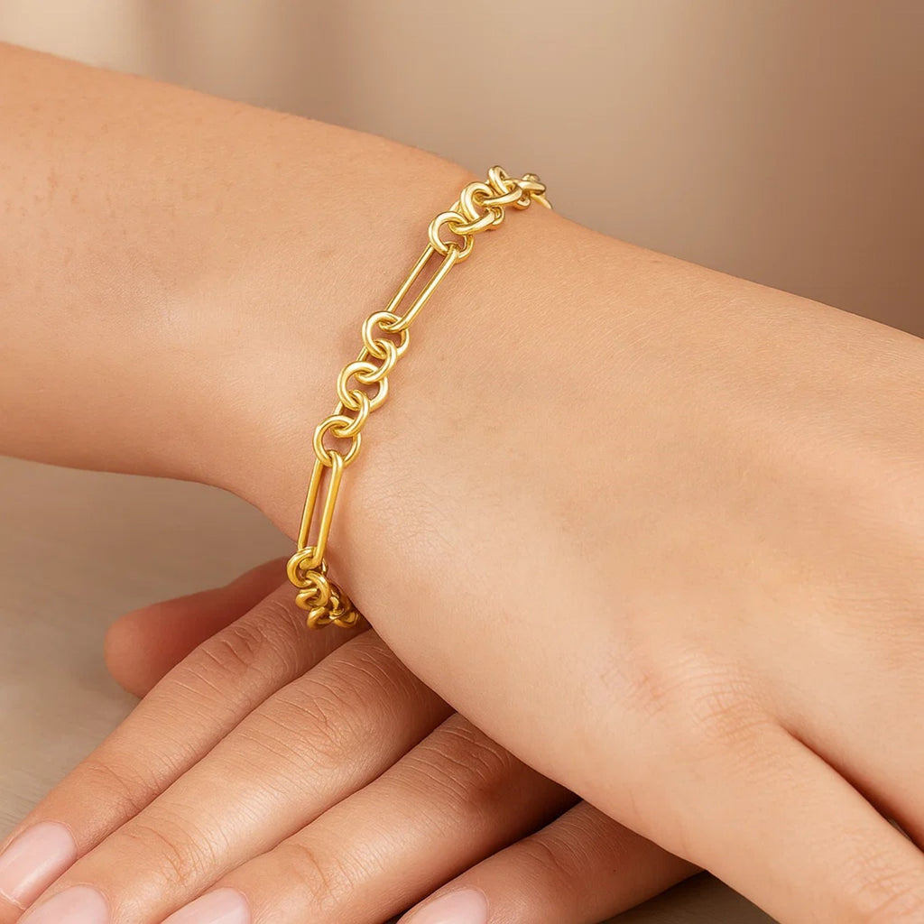 Five And One Paperclip Link Chain in 14KT Yellow Gold