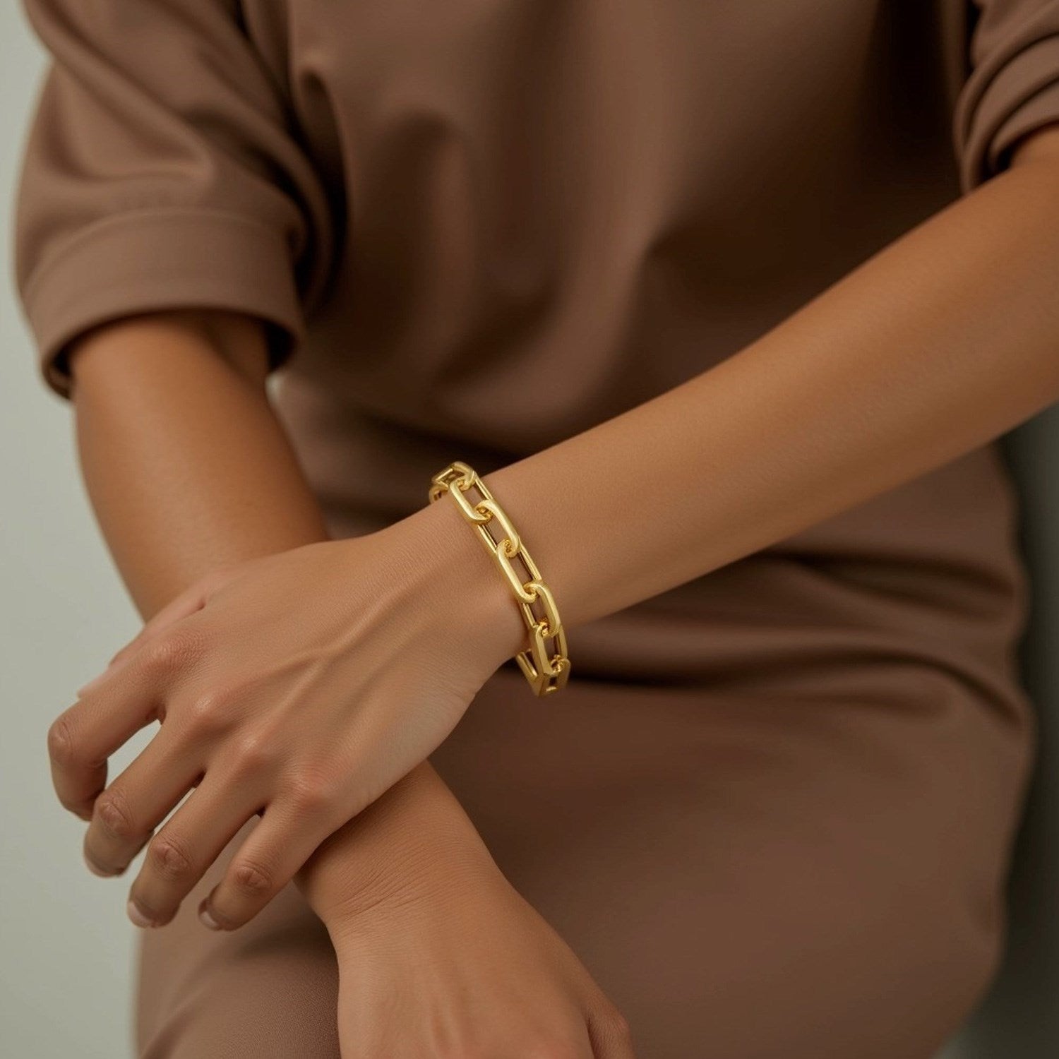 8 inch Extra Wide Paperclip Chain in 14KT Yellow Gold