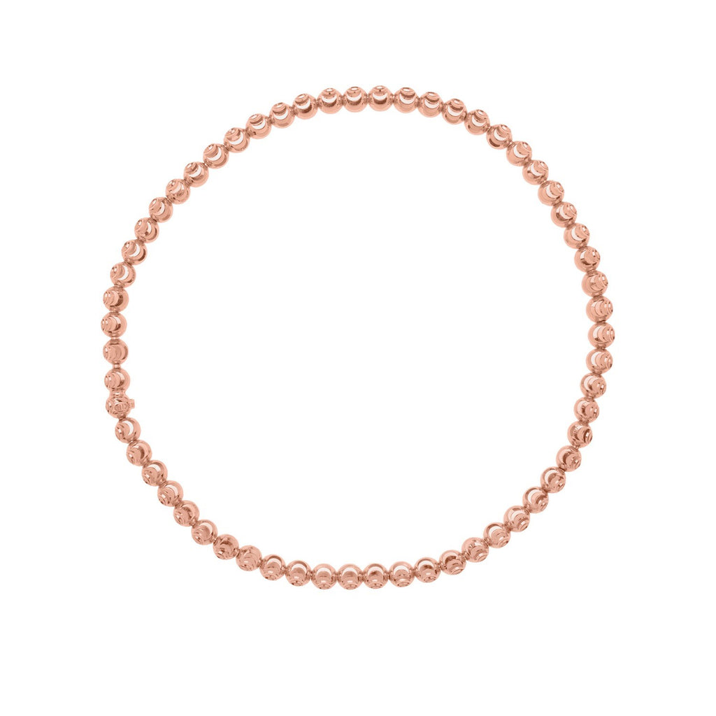Diamond Cut Stretchable Moon Cut Bead in 14KT Rose Gold