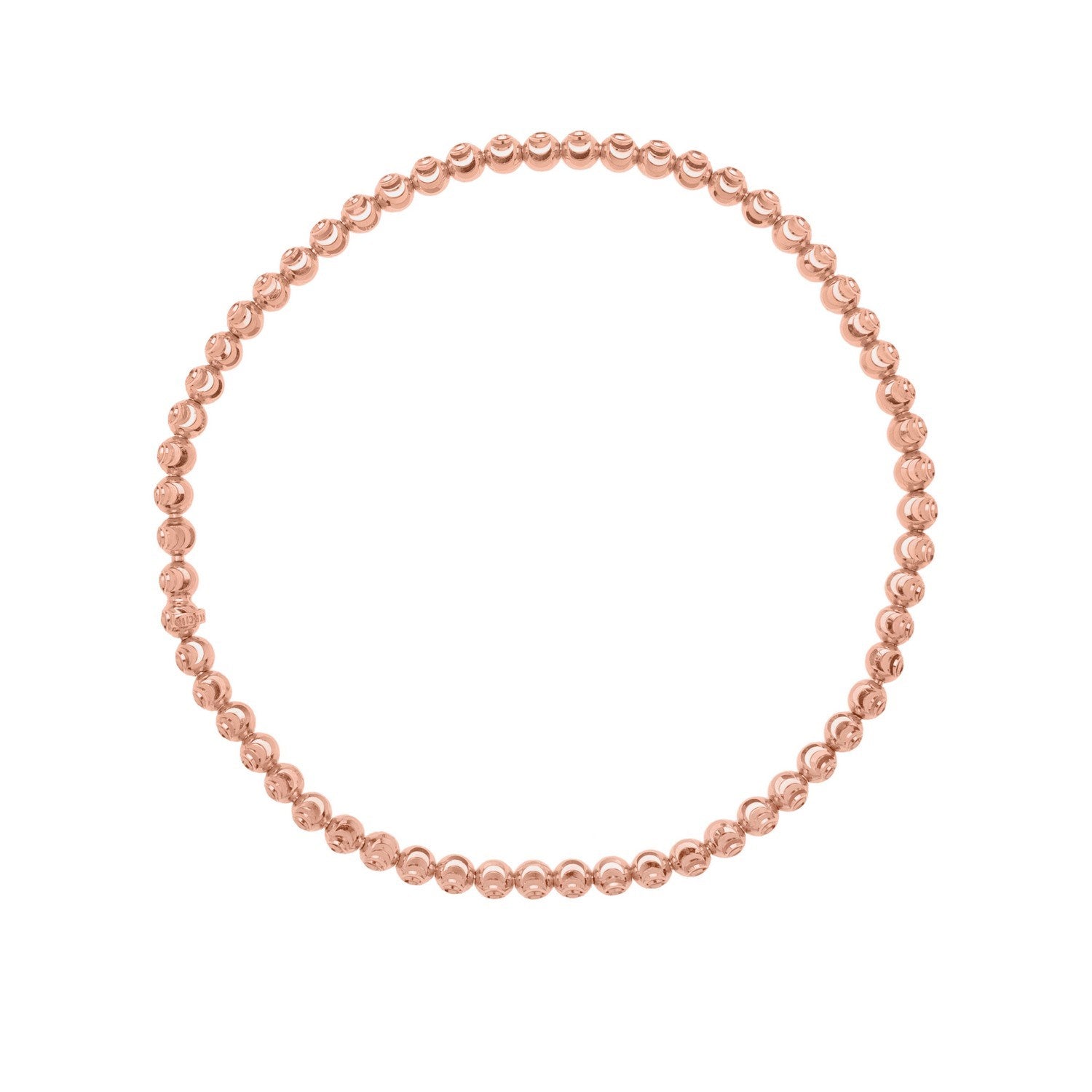 Diamond Cut Stretchable Moon Cut Bead in 14KT Rose Gold