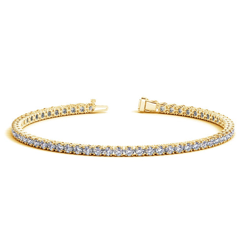 4 CTW Lab-Grown Diamond Tennis Bracelet — 14KT Yellow Gold