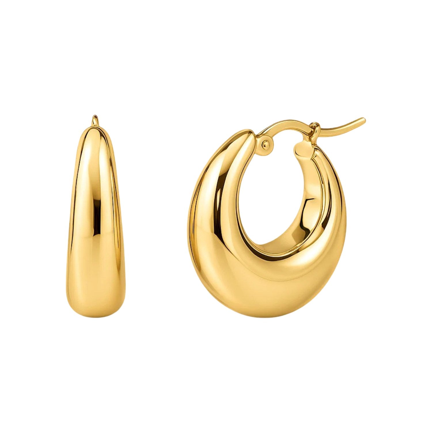 Medium Tapered Hoop in 14K Yellow Gold