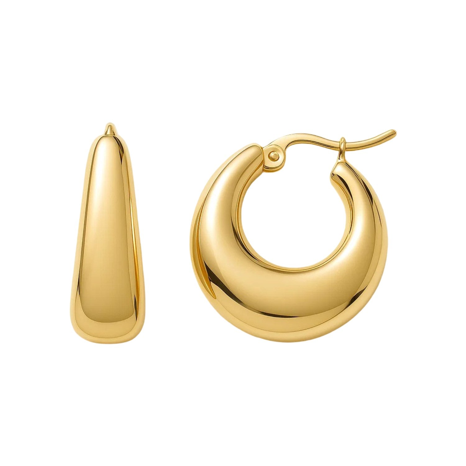 Medium Tapered Hoop in 14K Yellow Gold