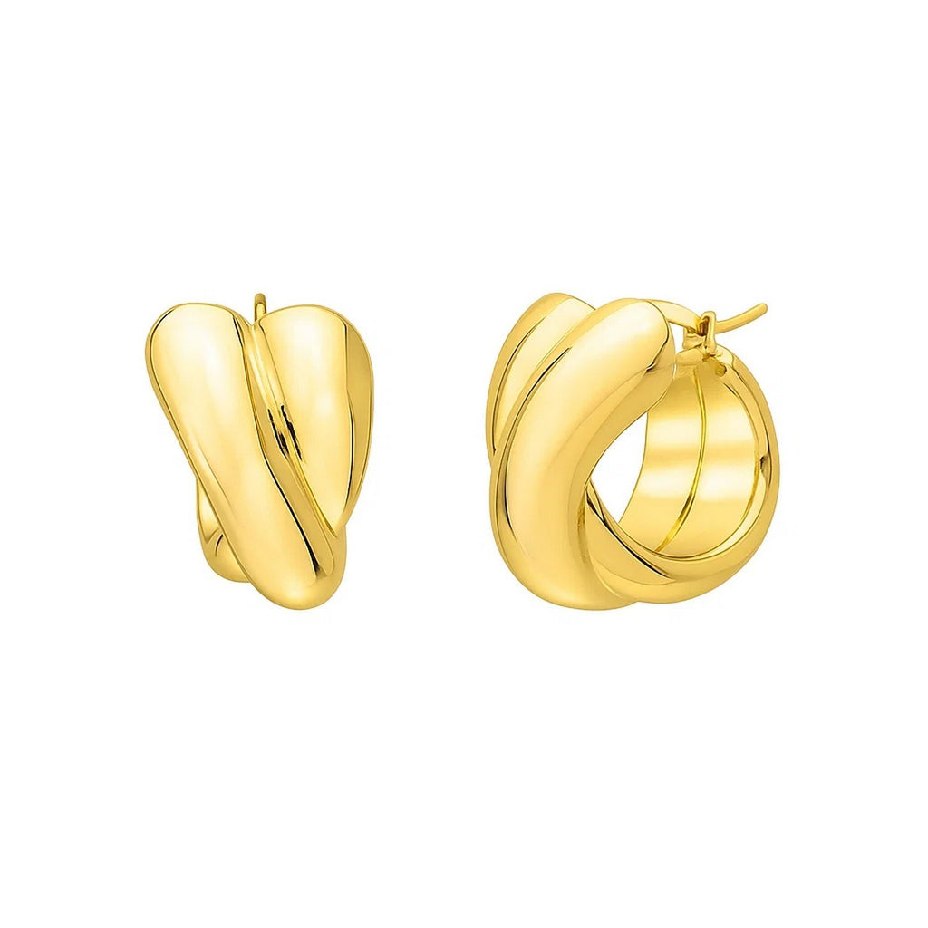 Crossover Hoop in 14K Yellow Gold