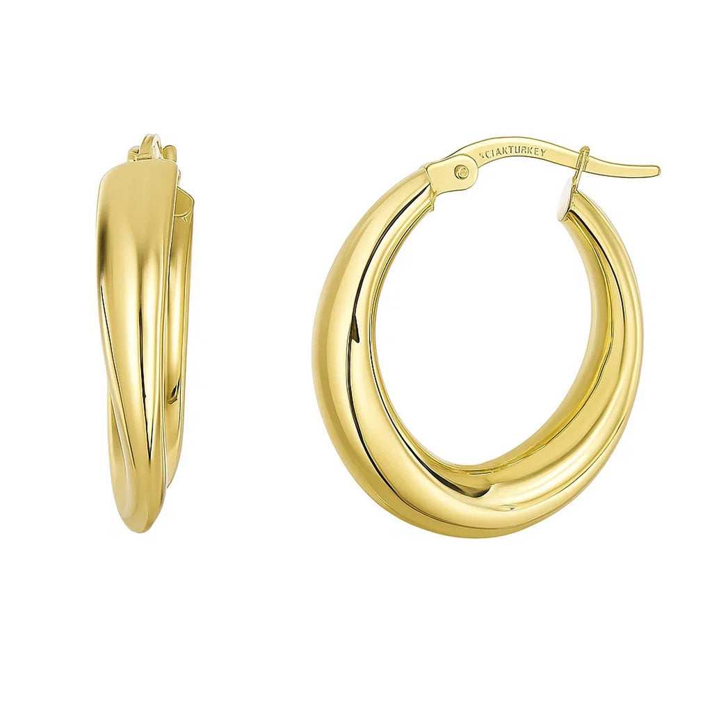 Oval Hoop in 14K Yellow Gold