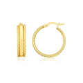 Triple Row Hoop in 14K Yellow Gold