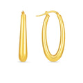 Elongated Oval Hoops in 14K Yellow Gold