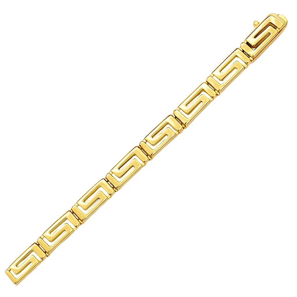 Greek Fret Design Fancy in 14KT Yellow Gold