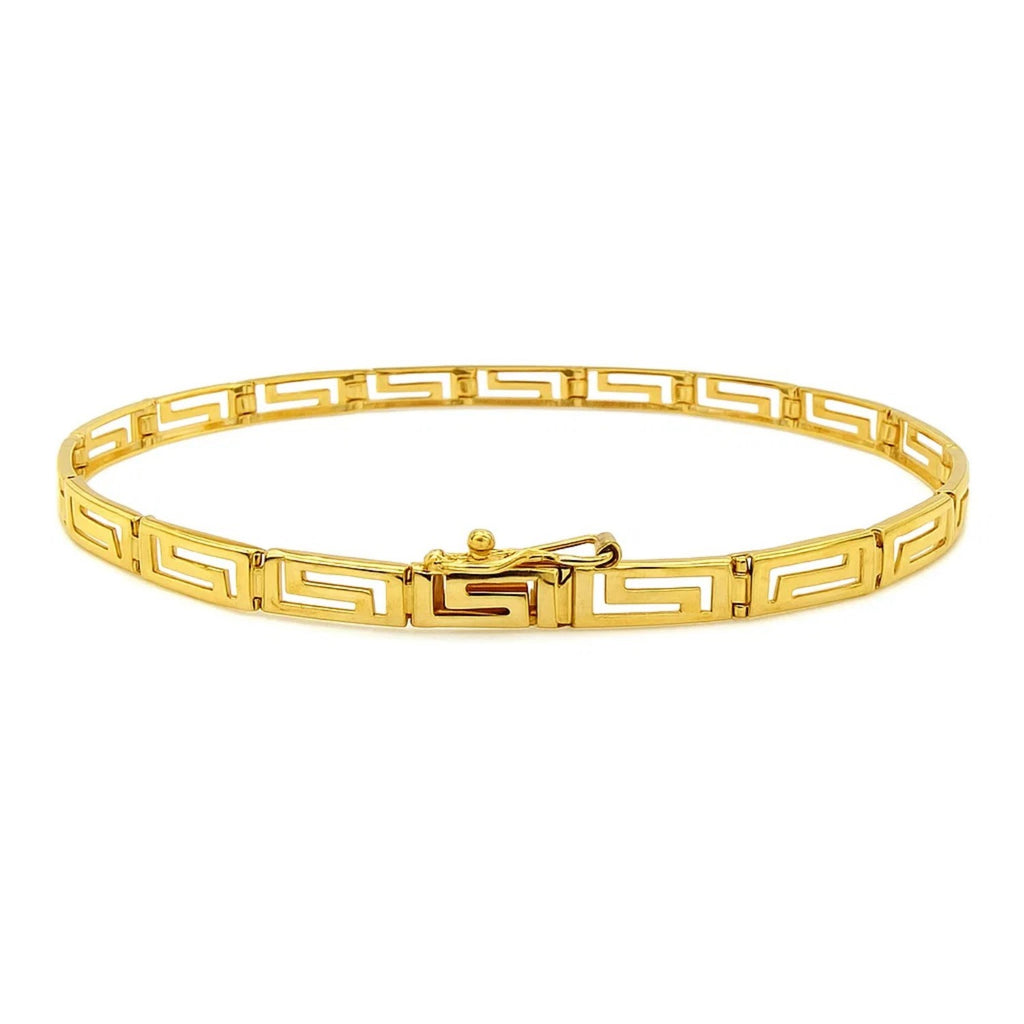 Greek Fret Design Fancy in 14KT Yellow Gold