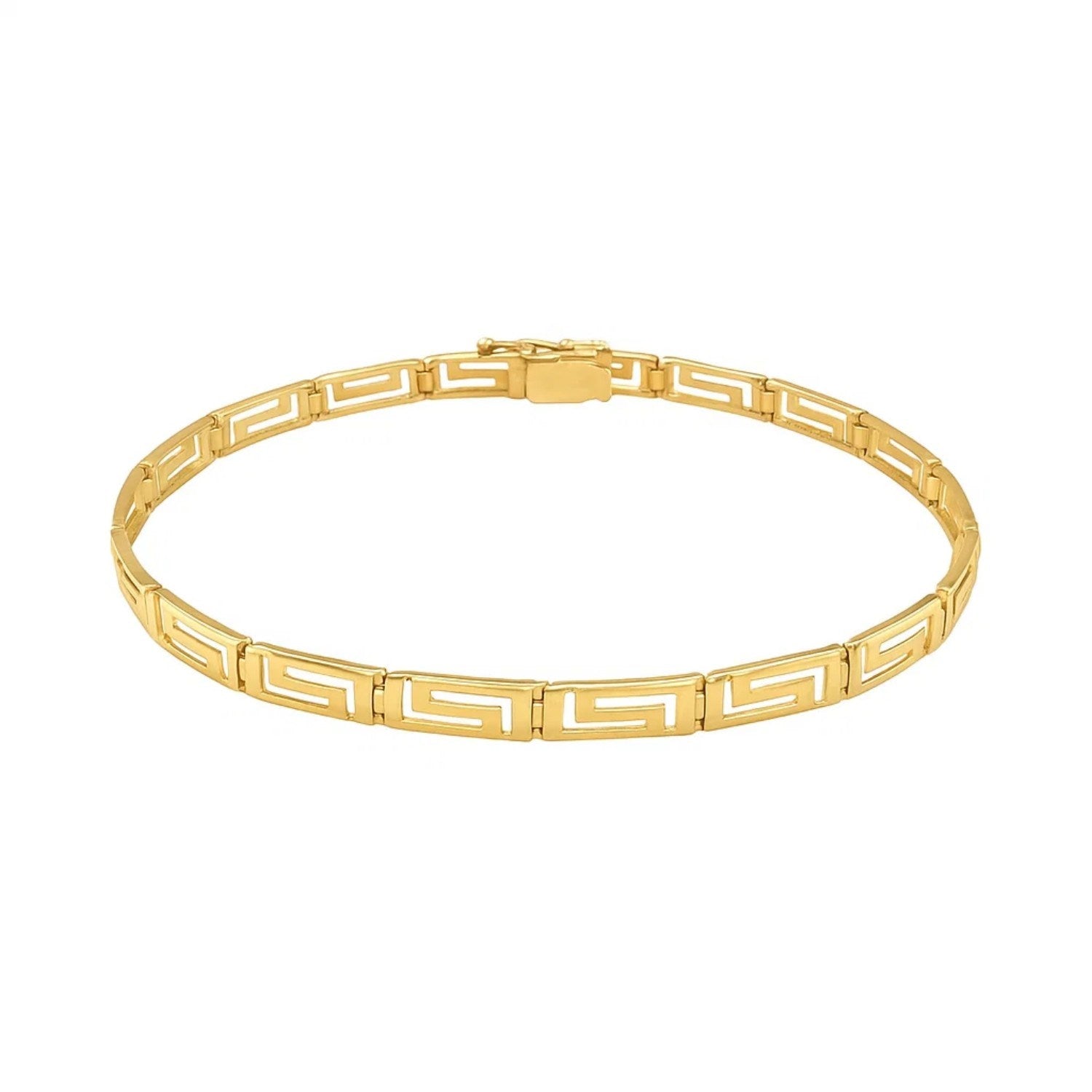 Greek Fret Design Fancy in 14KT Yellow Gold