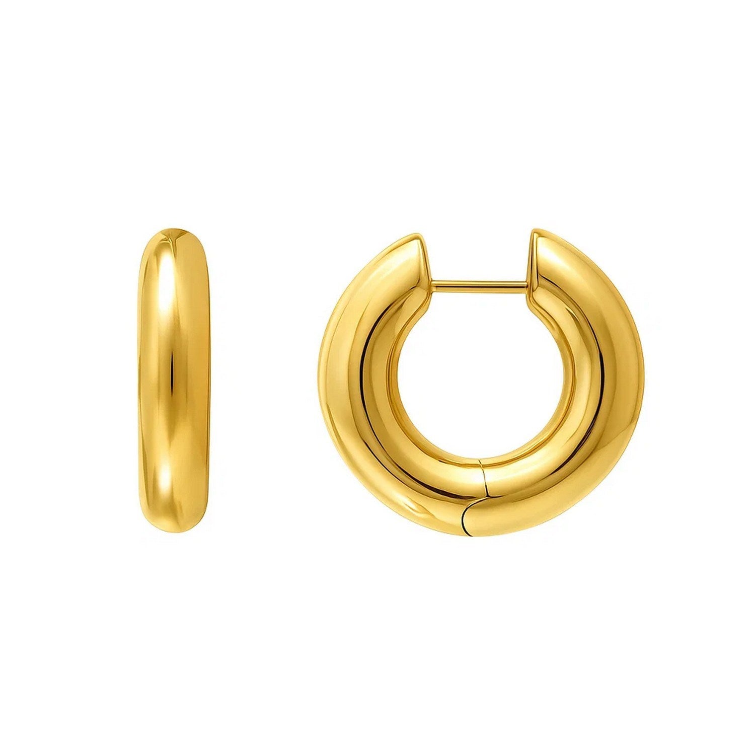 Large Round Electroform Hoop in 14K Yellow Gold