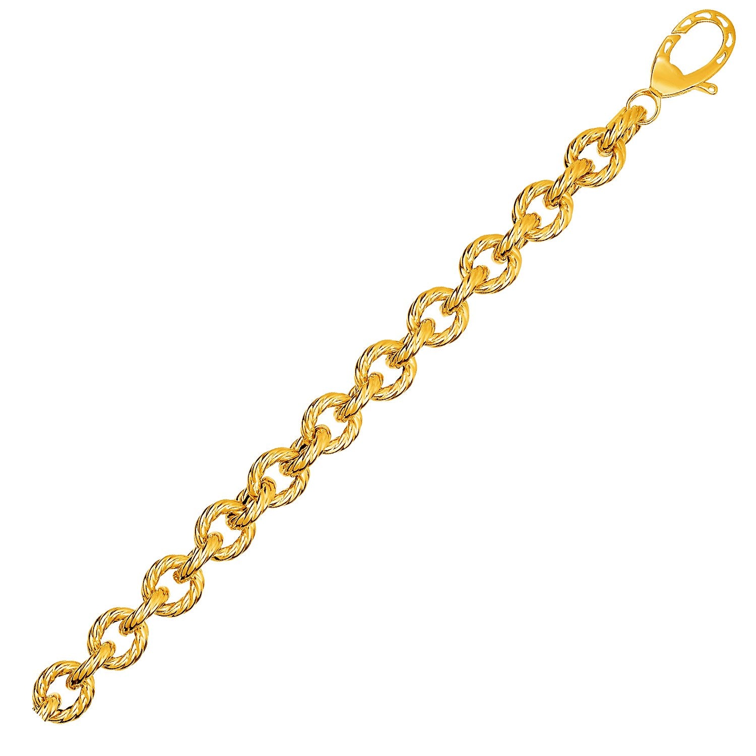 Textured Oval Link in 14KT Yellow Gold