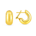 Small Omega C Hoops in 14K Yellow Gold