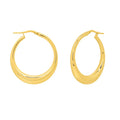 Oval Electroform Hoop in 14K Yellow Gold