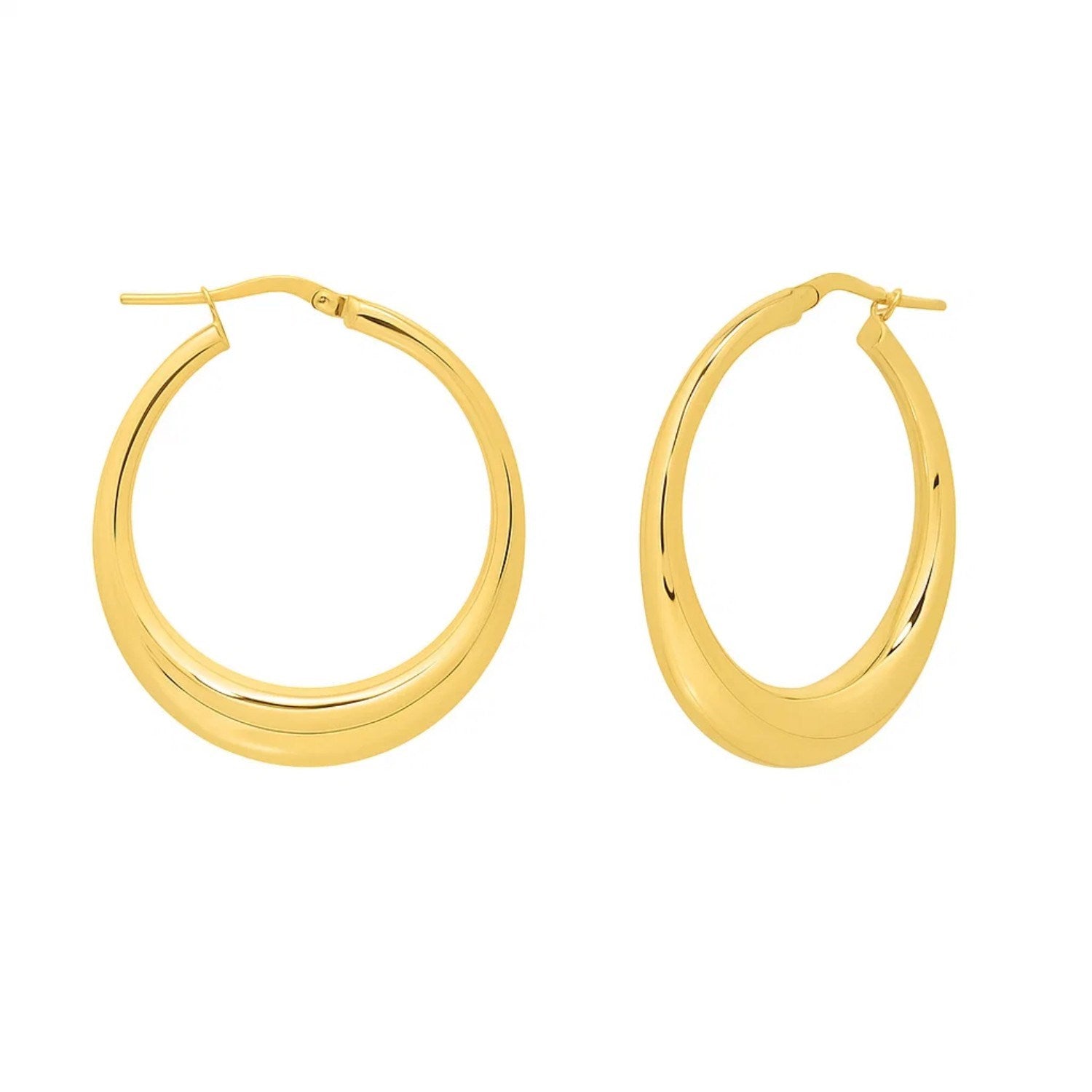 Oval Electroform Hoop in 14K Yellow Gold