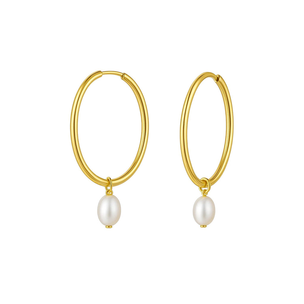 Pearl Drop Oval in 14K Yellow Gold