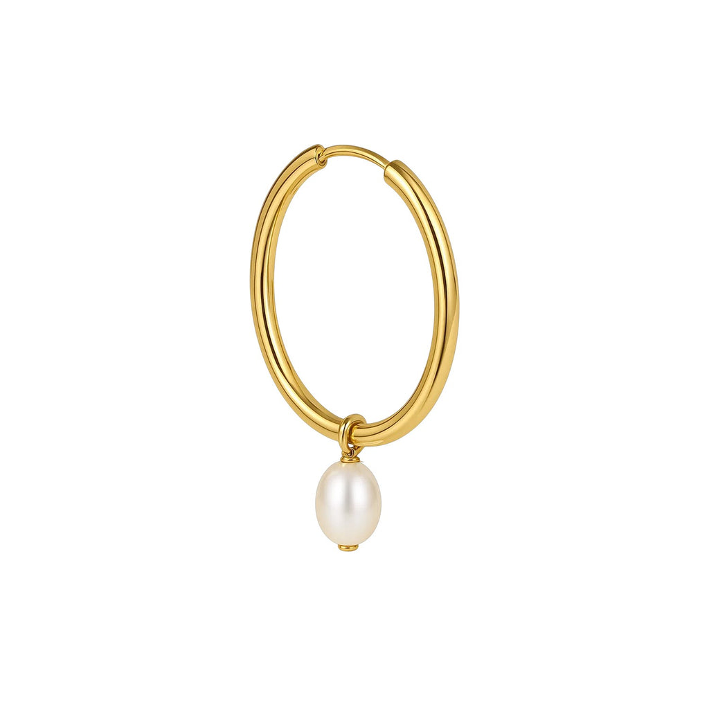 Pearl Drop Oval in 14K Yellow Gold