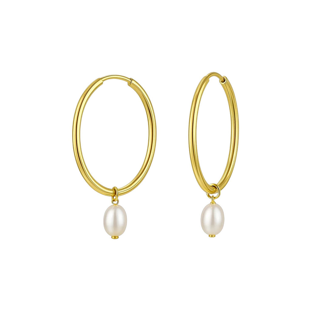 Pearl Drop Oval in 14K Yellow Gold