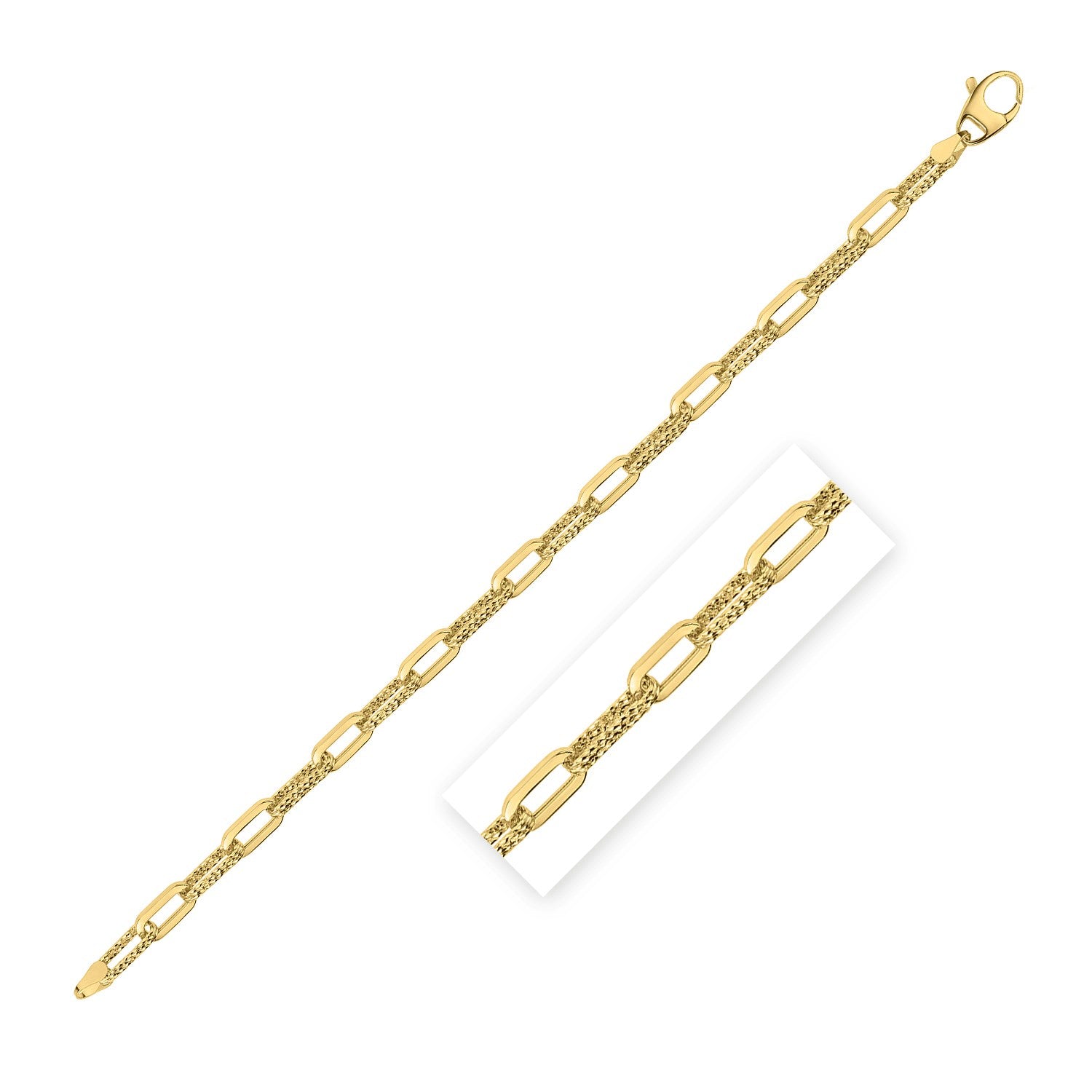 Diamante Paperclip Chain in 14KT Yellow Gold