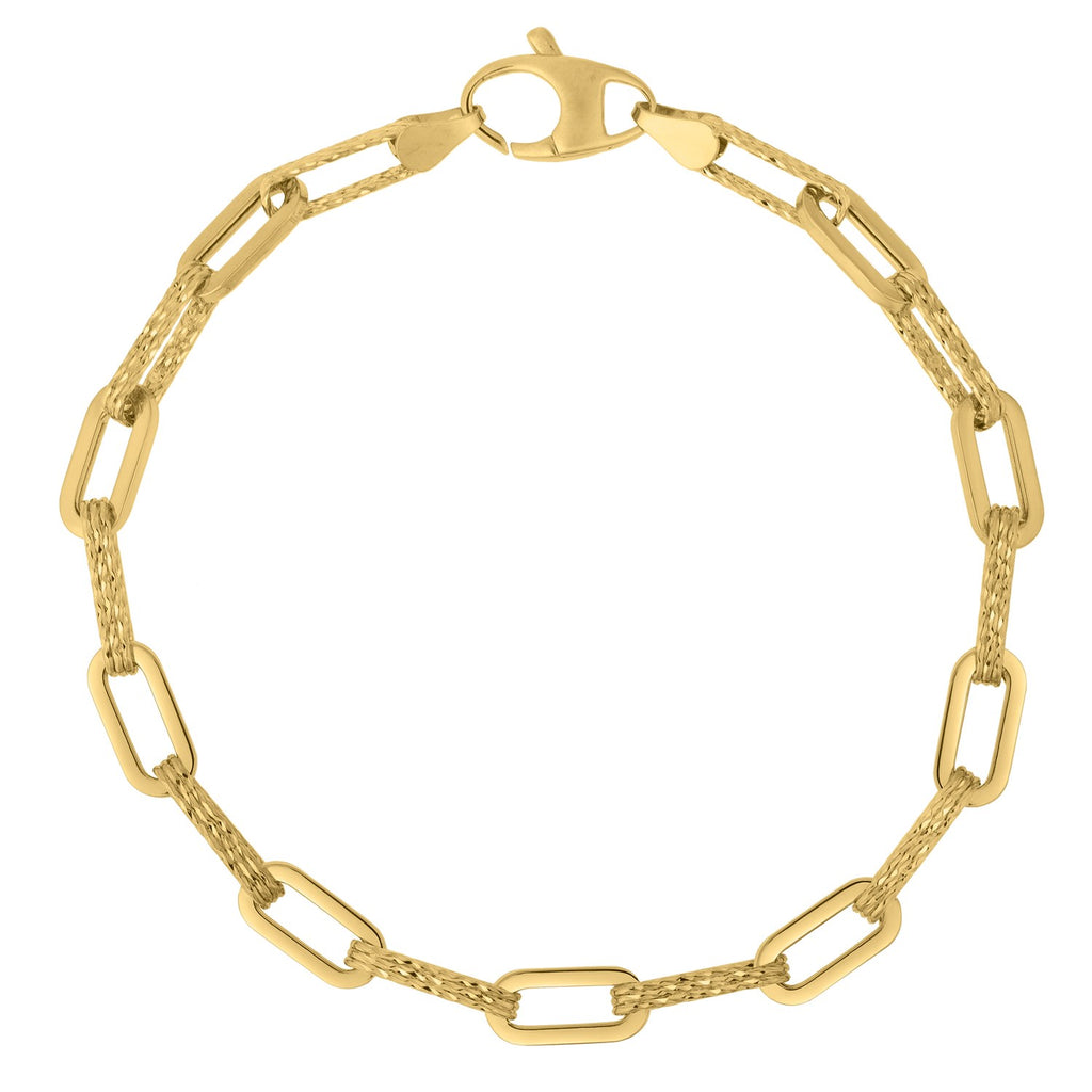 Diamante Paperclip Chain in 14KT Yellow Gold