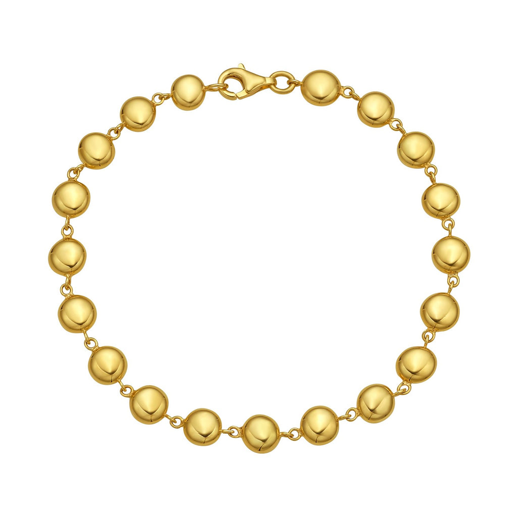 Polished Pebble Bead in 14KT Yellow Gold