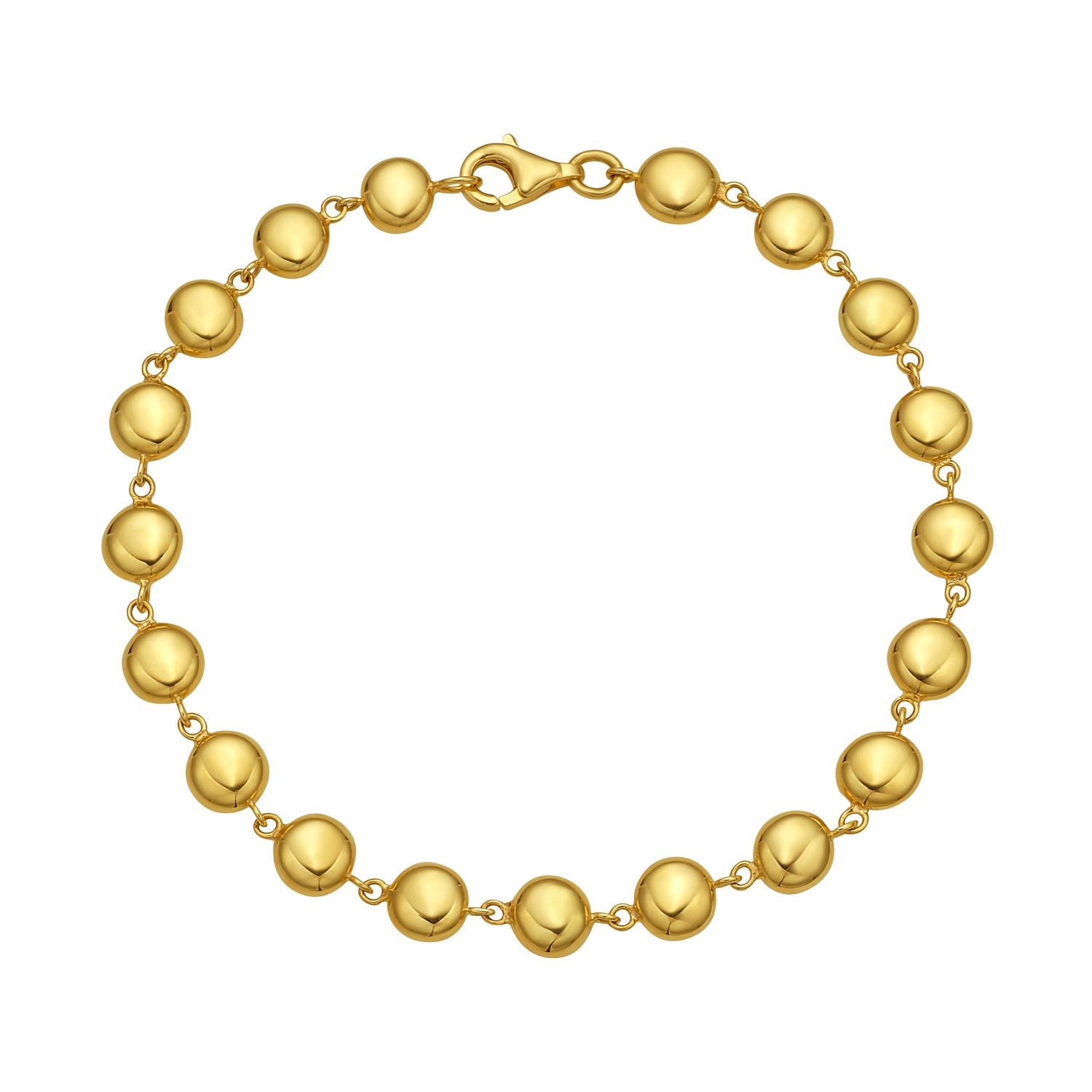 Polished Pebble Bead in 14KT Yellow Gold